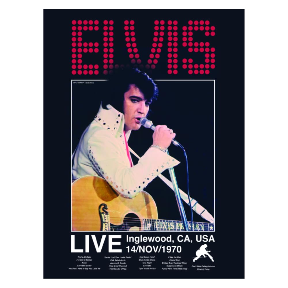 Elvis Presley Inglewood 1970s concert poster