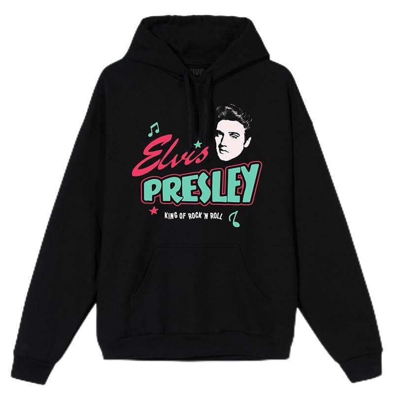 Elvis Presley Unisex Adult Official Elvis Presley Merch Blue/Black Logo Hoodie