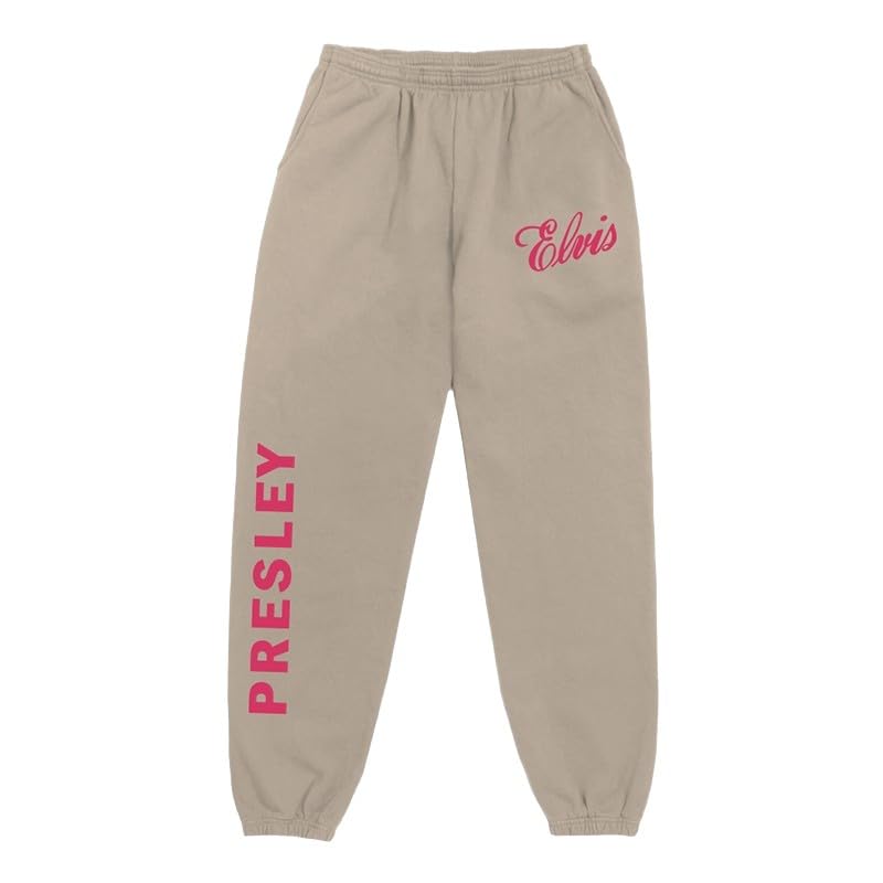 Elvis Presley Unisex Adult Official Elvis Presley Merch Red/Tan Logo Sweatpants