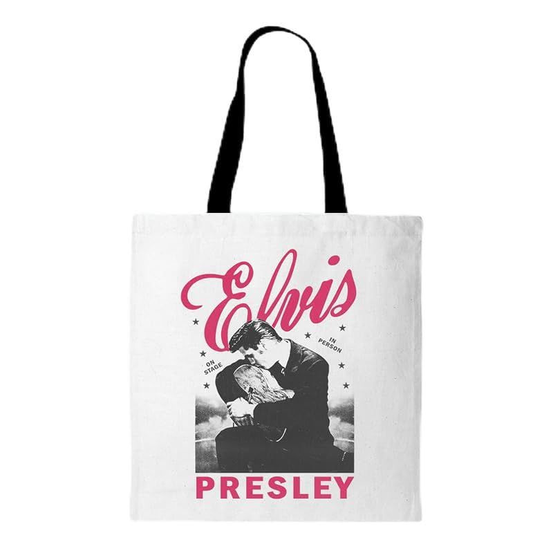 ELVIS PRESLEY ON STAGE TOTE BAG, WHITE