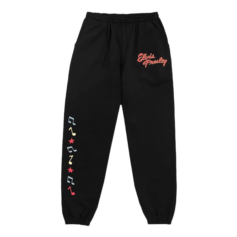 Elvis Presley Unisex Adult Official Elvis Presley Merch Red/Black Logo Sweatpants