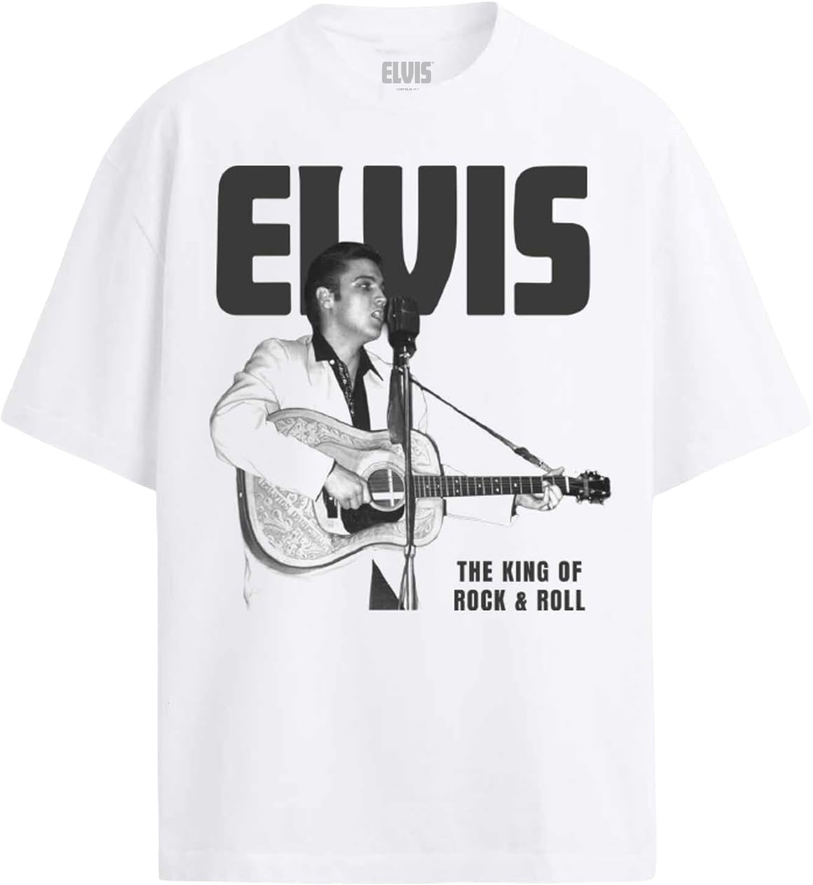 Elvis Presley Unisex Adult Official Merch Guitar Strum T-Shirt