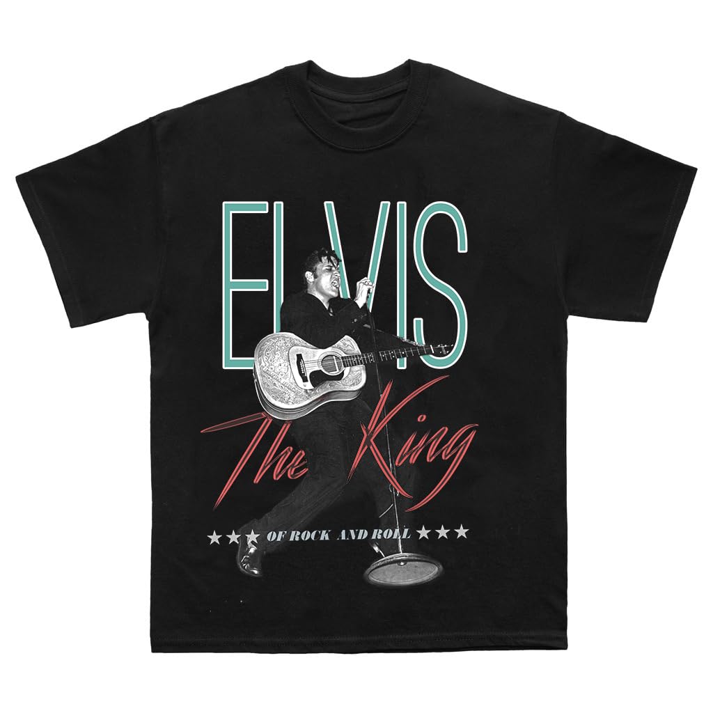 Elvis Presley Unisex Adult Official Elvis Presley Merch the King T-Shirt