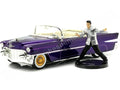 Jada Elvis 1:24 1956 Cadillac Eldorado Die-cast Car Purple with 2.75" Elvis Figure, Toys for Kids and Adults