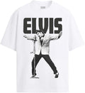 Elvis Presley Unisex Adult Official Merch Mic Stand T-Shirt