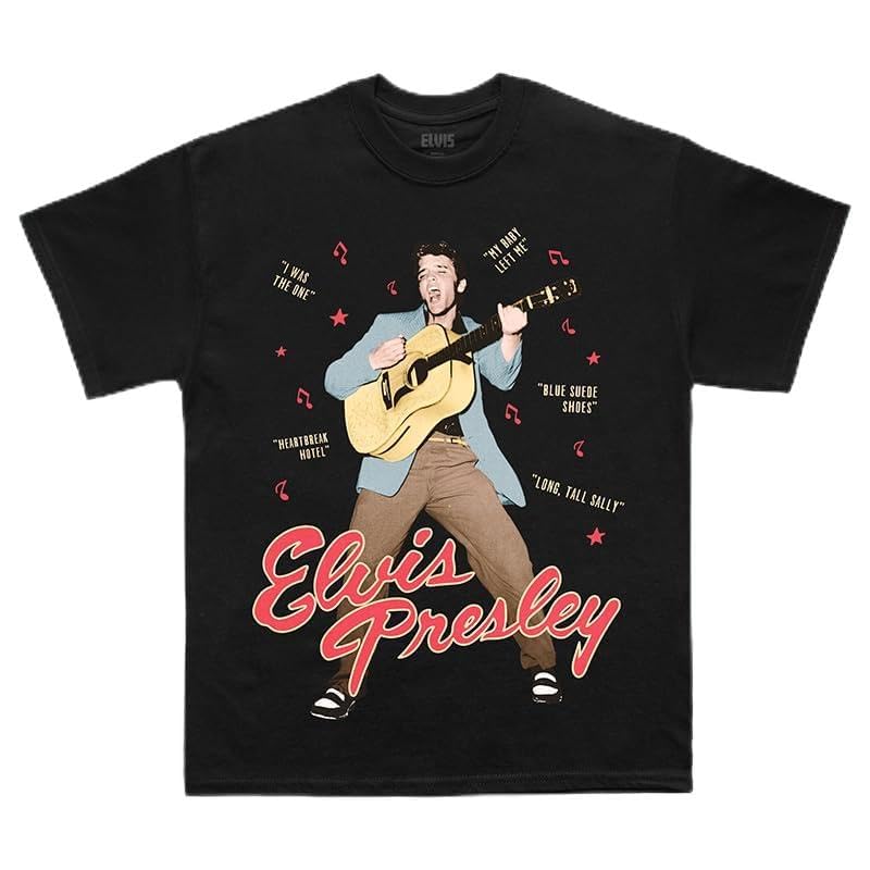 Elvis Presley Unisex Adult Official Elvis Presley Merch Iconic Lyric T-Shirt