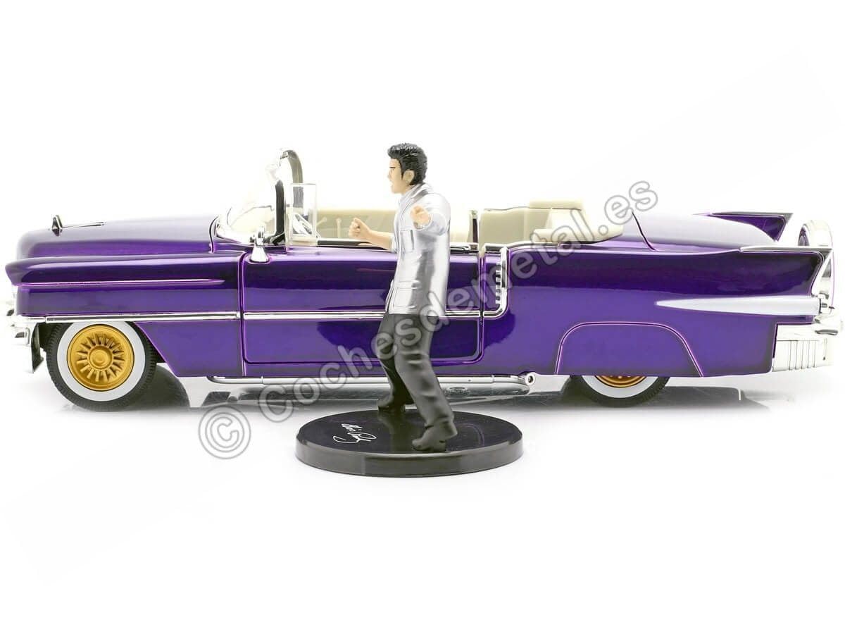 Jada Elvis 1:24 1956 Cadillac Eldorado Die-cast Car Purple with 2.75" Elvis Figure, Toys for Kids and Adults - image 3