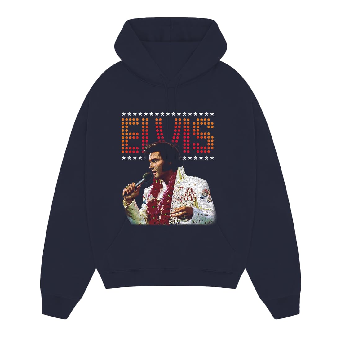 Elvis Presley Unisex Adult Offical Elvis Presley Merch Lei Portrait Hoodie