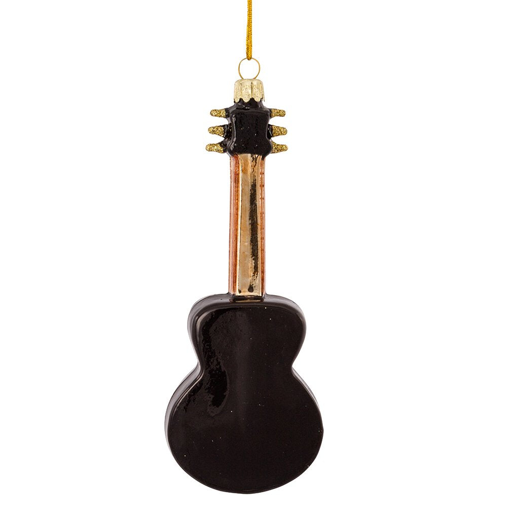 Kurt Adler 5-Inch Glass Elvis Printed Image Guitar Ornament - image 3