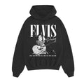 Elvis Presley Unisex Adult Offical Elvis Presley Merch B&w Guitar Portrait Hoodie