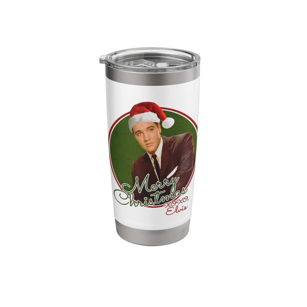 Elvis Presley Official Merry Christmas XOXO, Elvis Stainless Steel Insulated Tumbler