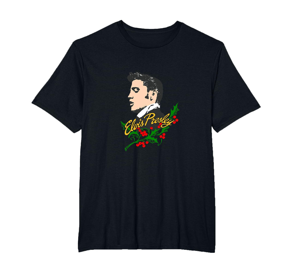 Elvis Holly Branch Illustration T-Shirt - image 3