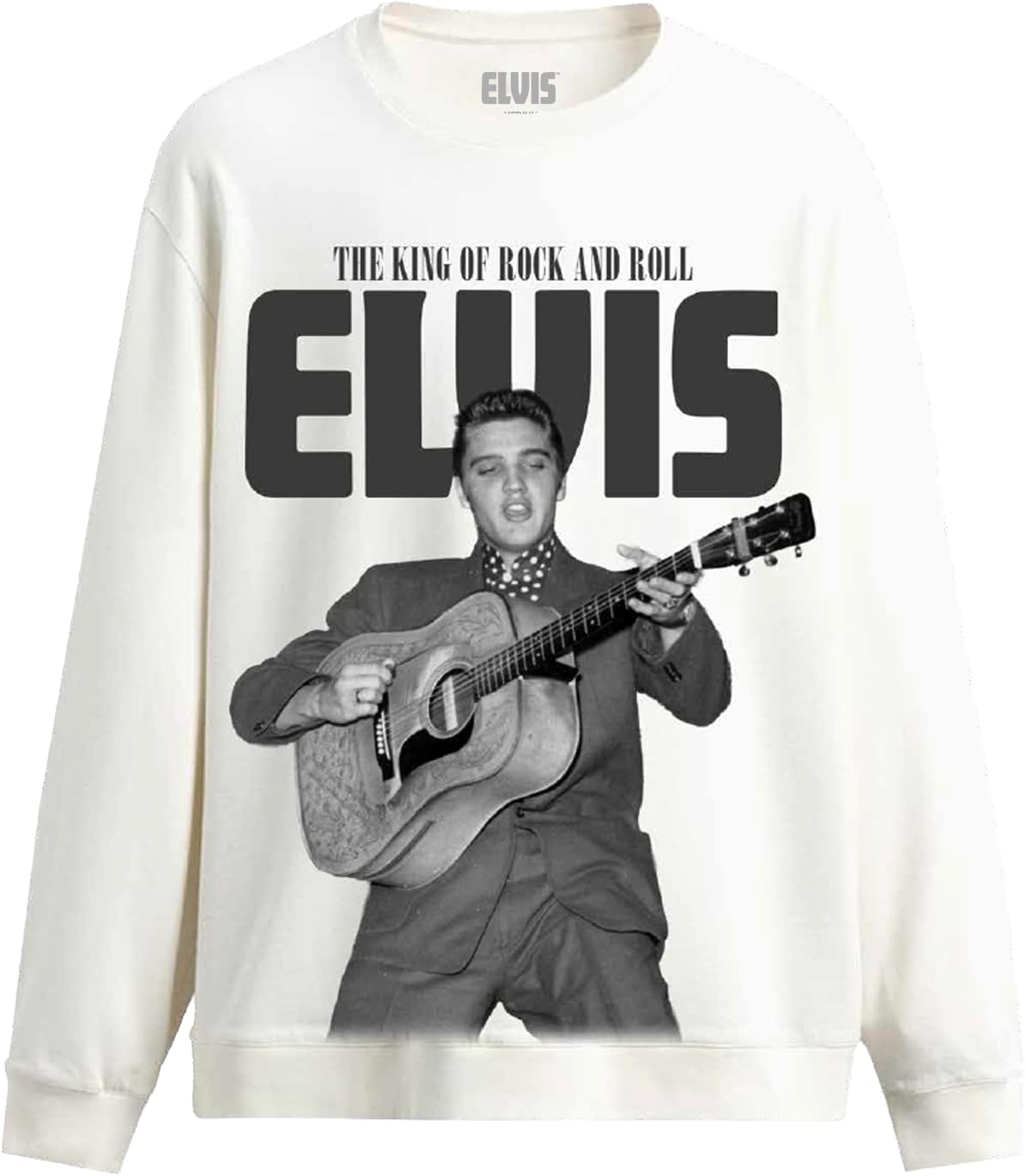 Elvis Presley Unisex Adult Official Merch Guitar King of Rock Sweatshirt