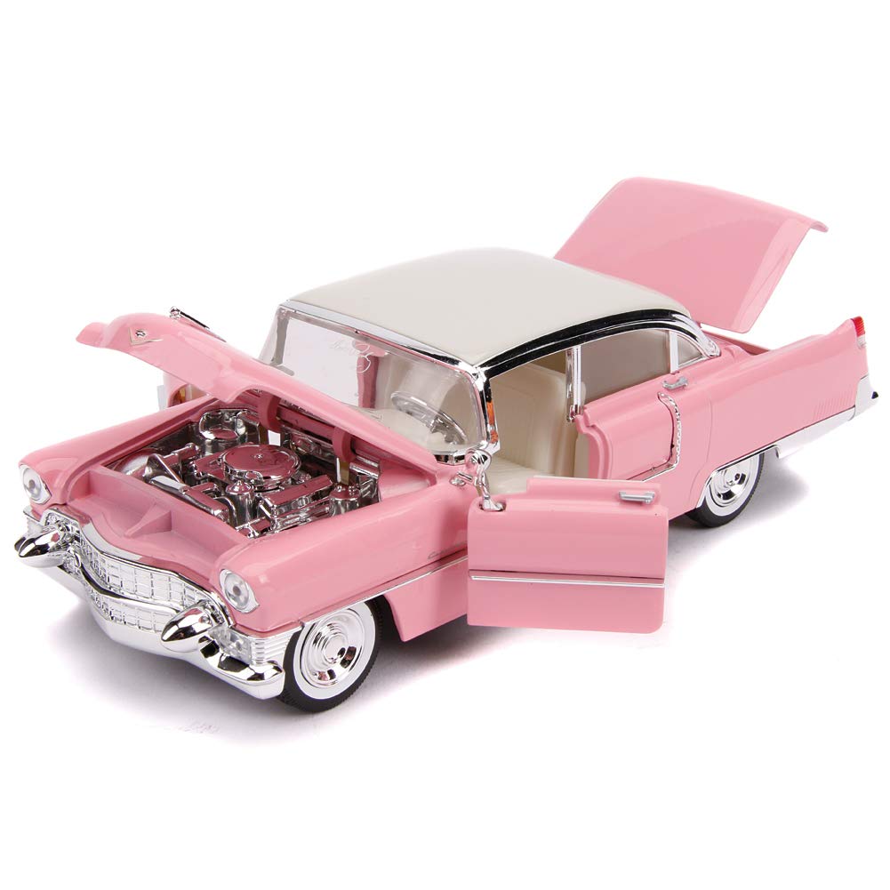 Jada Elvis 1:24 1955 Cadillac Fleetwood Die-cast Car Pink with 2.75" Elvis Figure, Toys for Kids and Adults - image 3