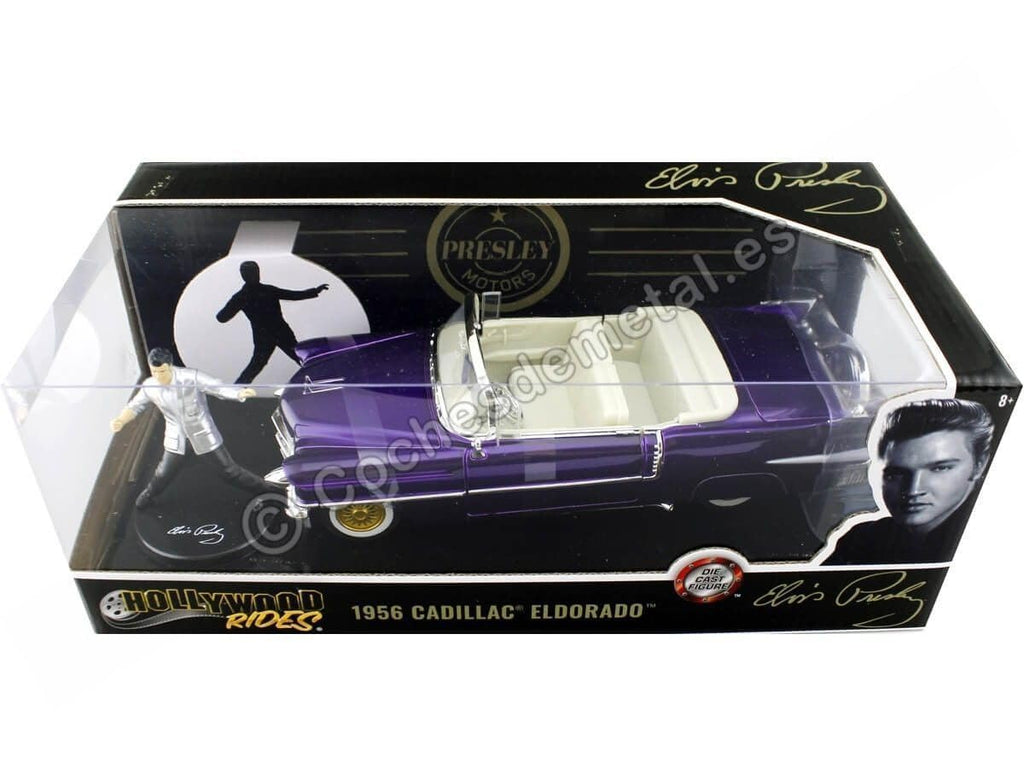 Jada Elvis 1:24 1956 Cadillac Eldorado Die-cast Car Purple with 2.75" Elvis Figure, Toys for Kids and Adults - image 9