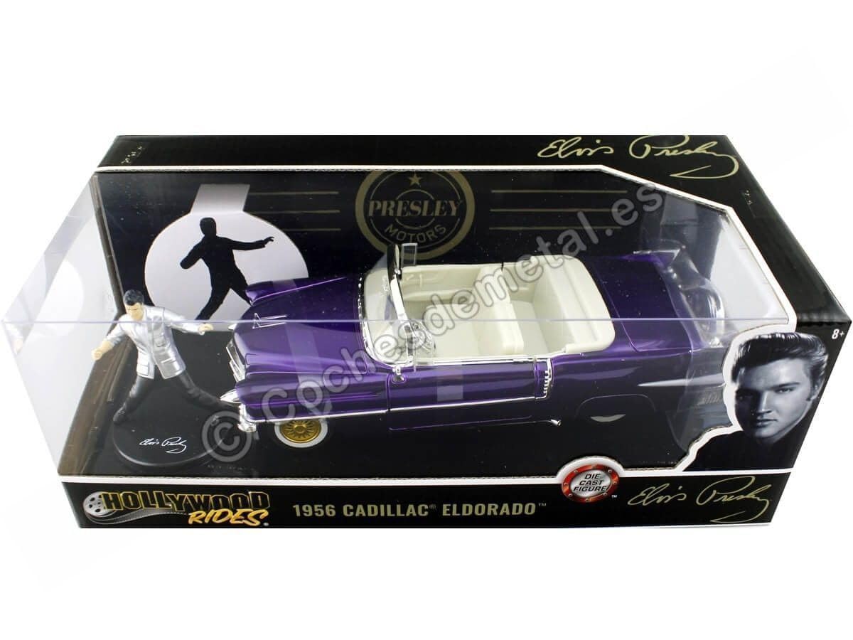 Jada Elvis 1:24 1956 Cadillac Eldorado Die-cast Car Purple with 2.75" Elvis Figure, Toys for Kids and Adults - image 9