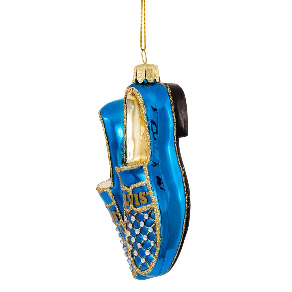 Kurt Adler Elvis Blue Suede Shoes Glass Ornament, 5" - image 5