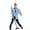 Elvis Blue Suit Hound Dog Elvis with Microphone Ornament
