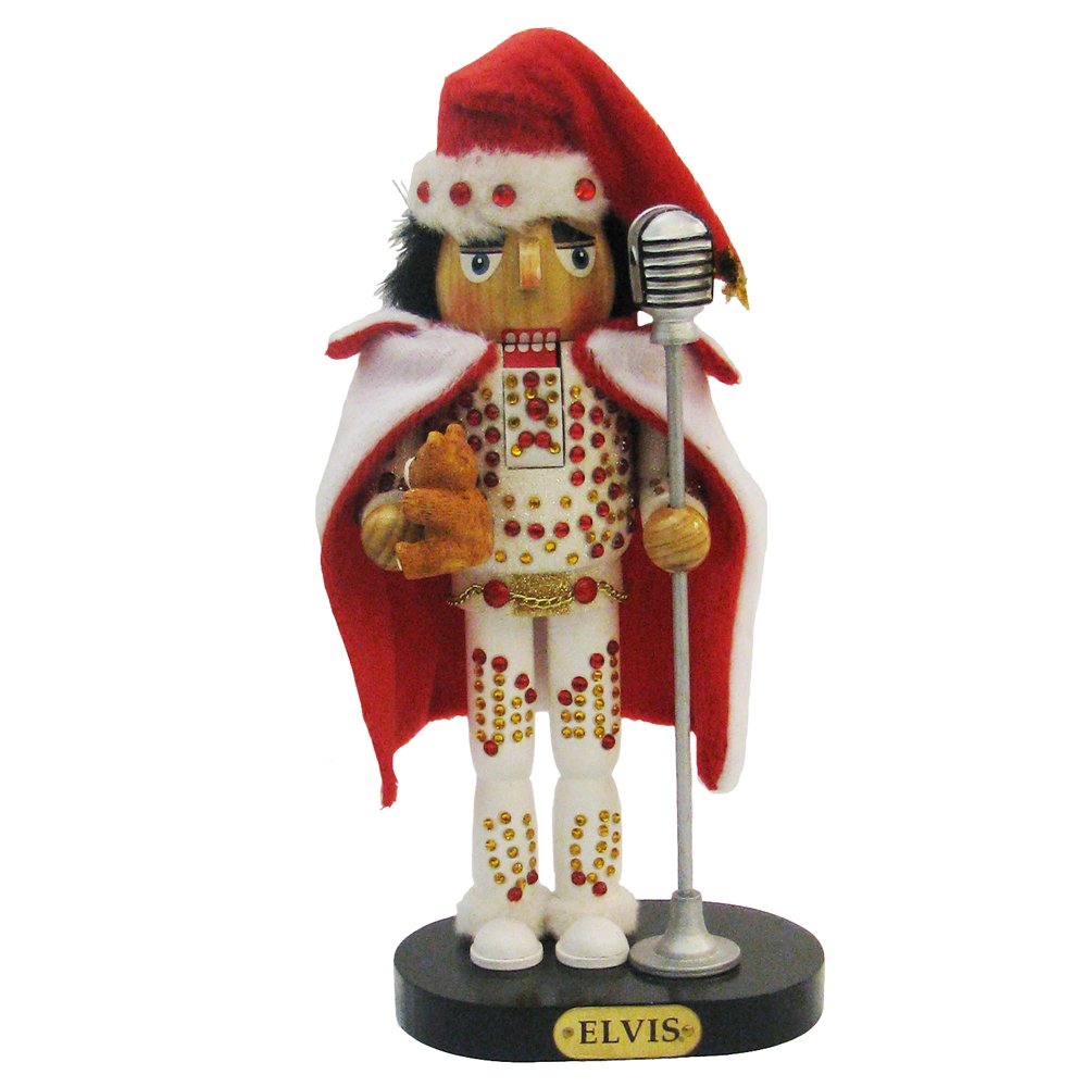 Elvis Presley Kurt Adler Elvis in White Suit Nutcracker, 10-Inch