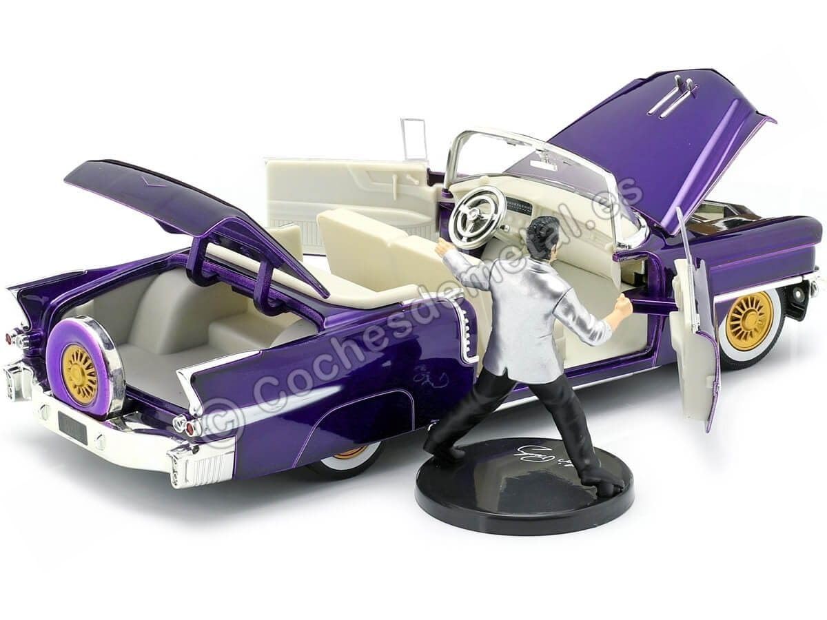 Jada Elvis 1:24 1956 Cadillac Eldorado Die-cast Car Purple with 2.75" Elvis Figure, Toys for Kids and Adults - image 6