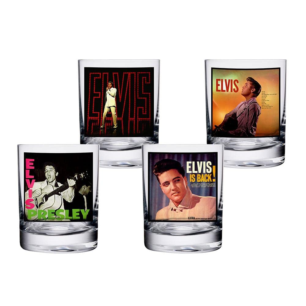 Elvis Presley King of Rock Pop Icon Highball Glass Set