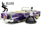 Jada Elvis 1:24 1956 Cadillac Eldorado Die-cast Car Purple with 2.75" Elvis Figure, Toys for Kids and Adults - image 2