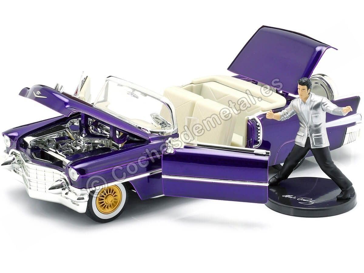 Jada Elvis 1:24 1956 Cadillac Eldorado Die-cast Car Purple with 2.75" Elvis Figure, Toys for Kids and Adults - image 5