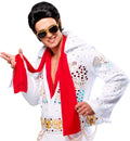 Elvis Presley costume scarves: set of three red scarves printed with the Elvis signature