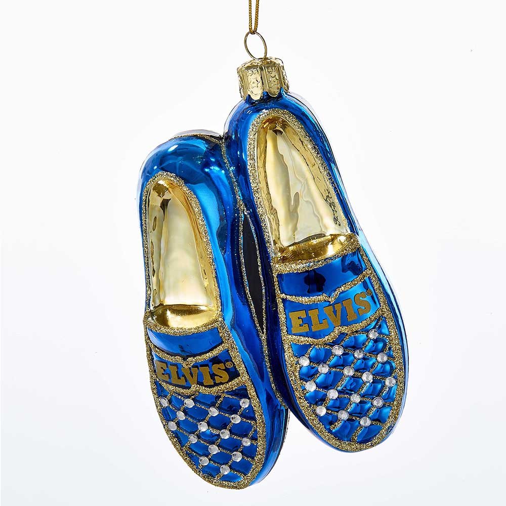 Kurt Adler Elvis Blue Suede Shoes Glass Ornament, 5" - image 2