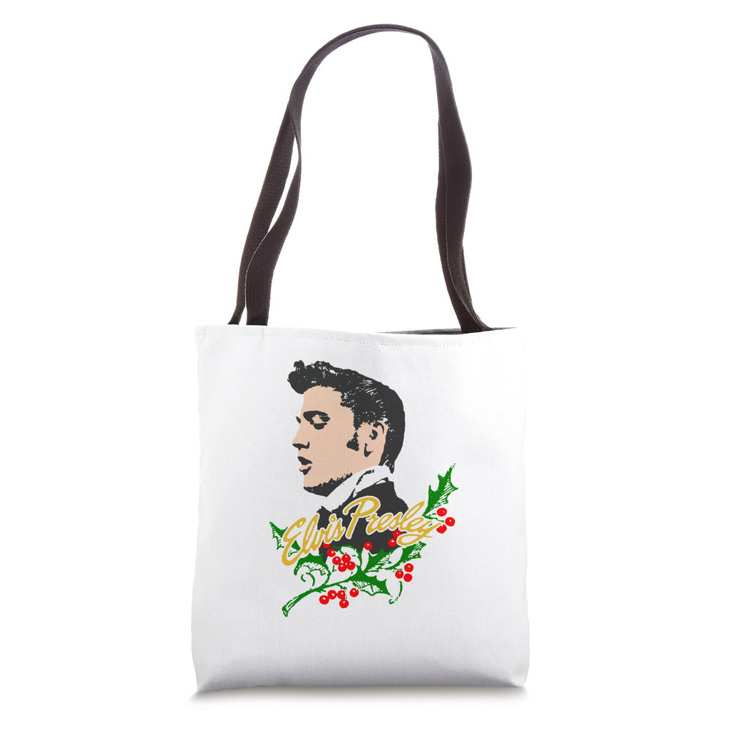 Elvis Holly Branch Illustration Tote Bag