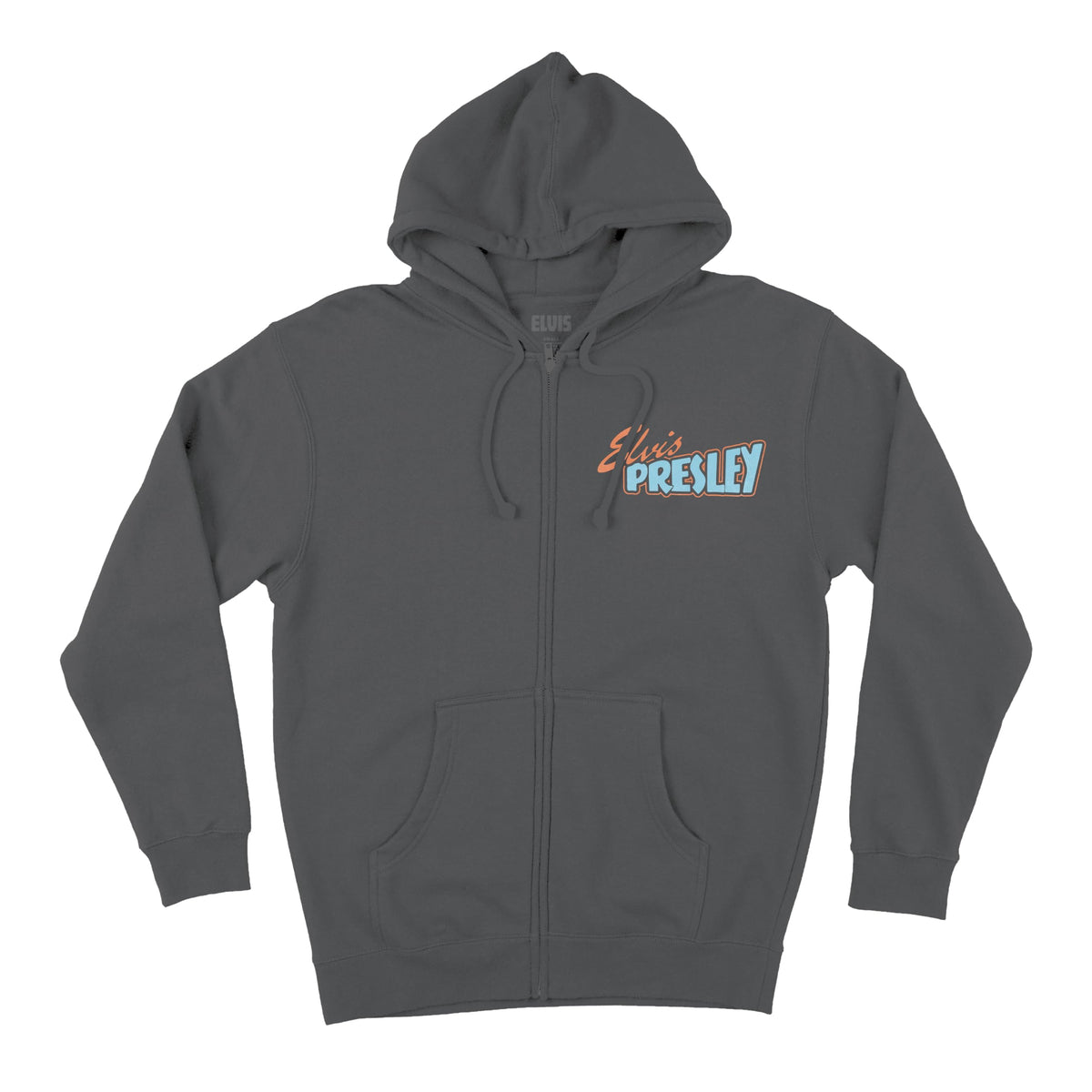 Elvis Presley Unisex Adult Official Elvis Presley Merch Grey Photo Back Zip Hoodie