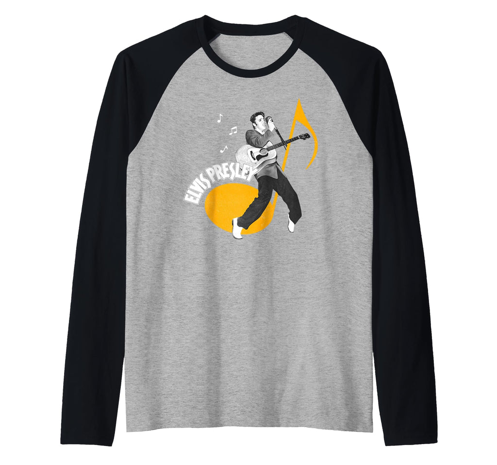 Elvis Presley Official Music Note Raglan Baseball Tee