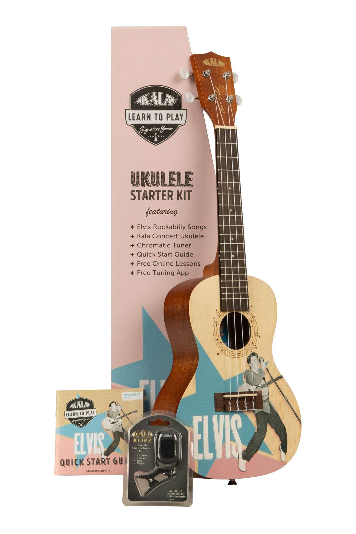 KALA, 4-String Ukulele, Right, Elvis Rockabilly Graphic LTP-C-ERB