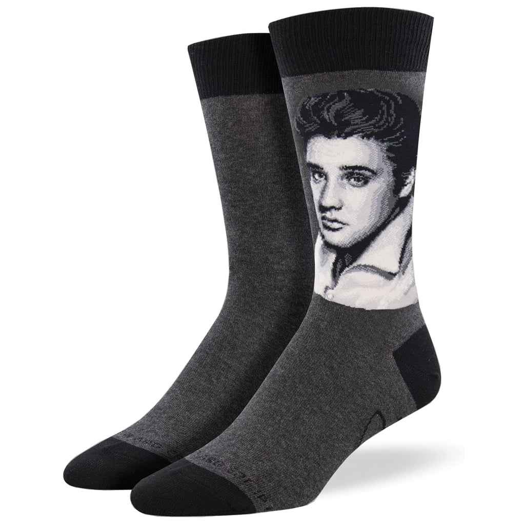 Collections Etc Men's Crew Socks Elvis Presley Portrait - image 2
