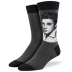 Collections Etc Men's Crew Socks Elvis Presley Portrait