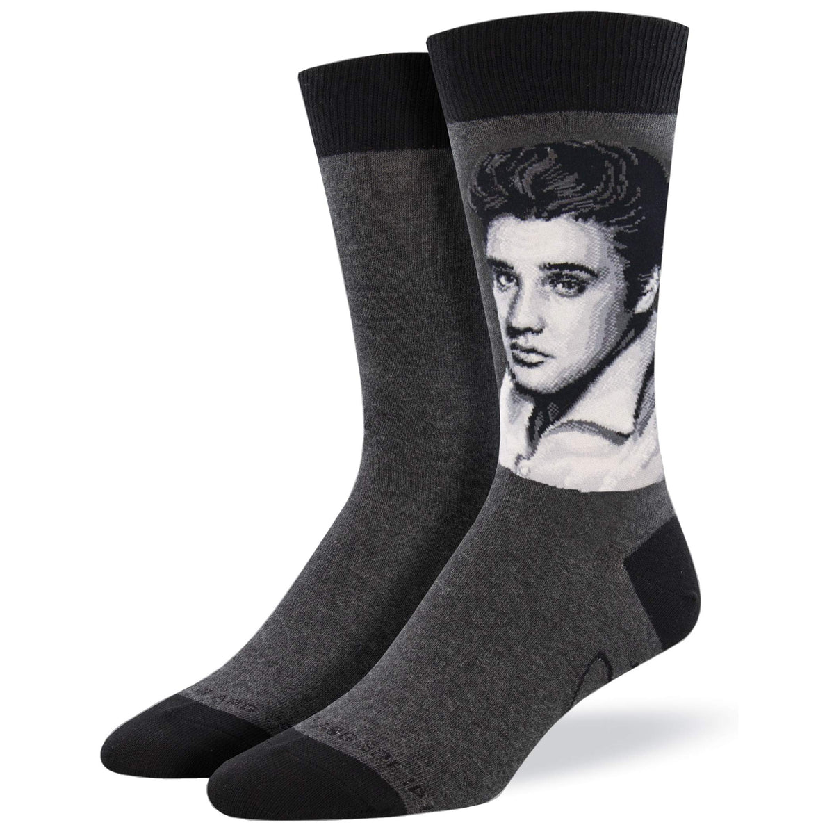 Collections Etc Men's Crew Socks Elvis Presley Portrait