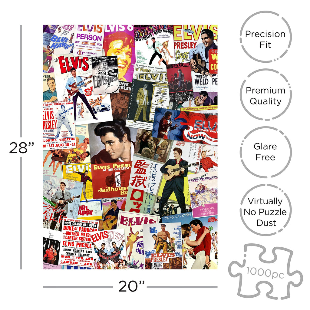 AQUARIUS Elvis Presley - Movie Poster Collage 1000 Piece Jigsaw Puzzle - image 2