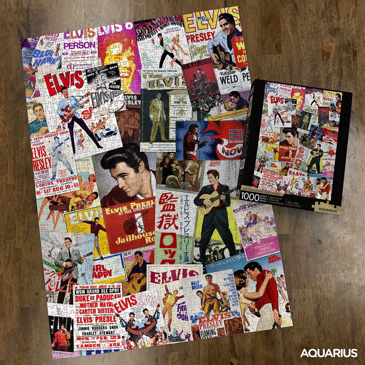 AQUARIUS Elvis Presley - Movie Poster Collage 1000 Piece Jigsaw Puzzle - image 3