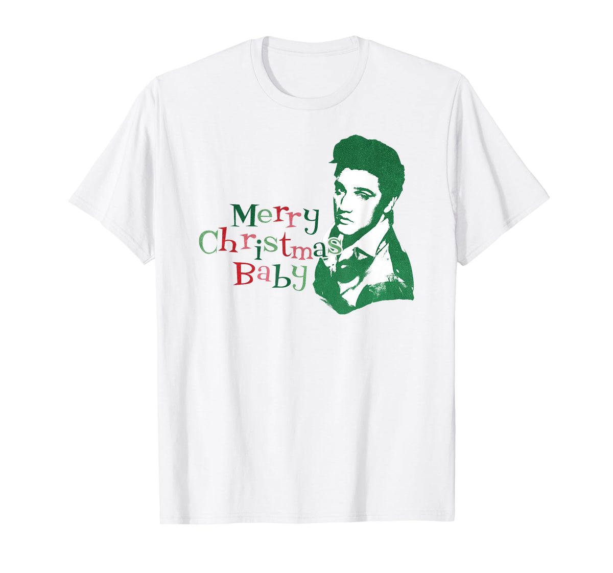 Elvis Presley Official Merry Christmas Baby Portrait T-Shirt