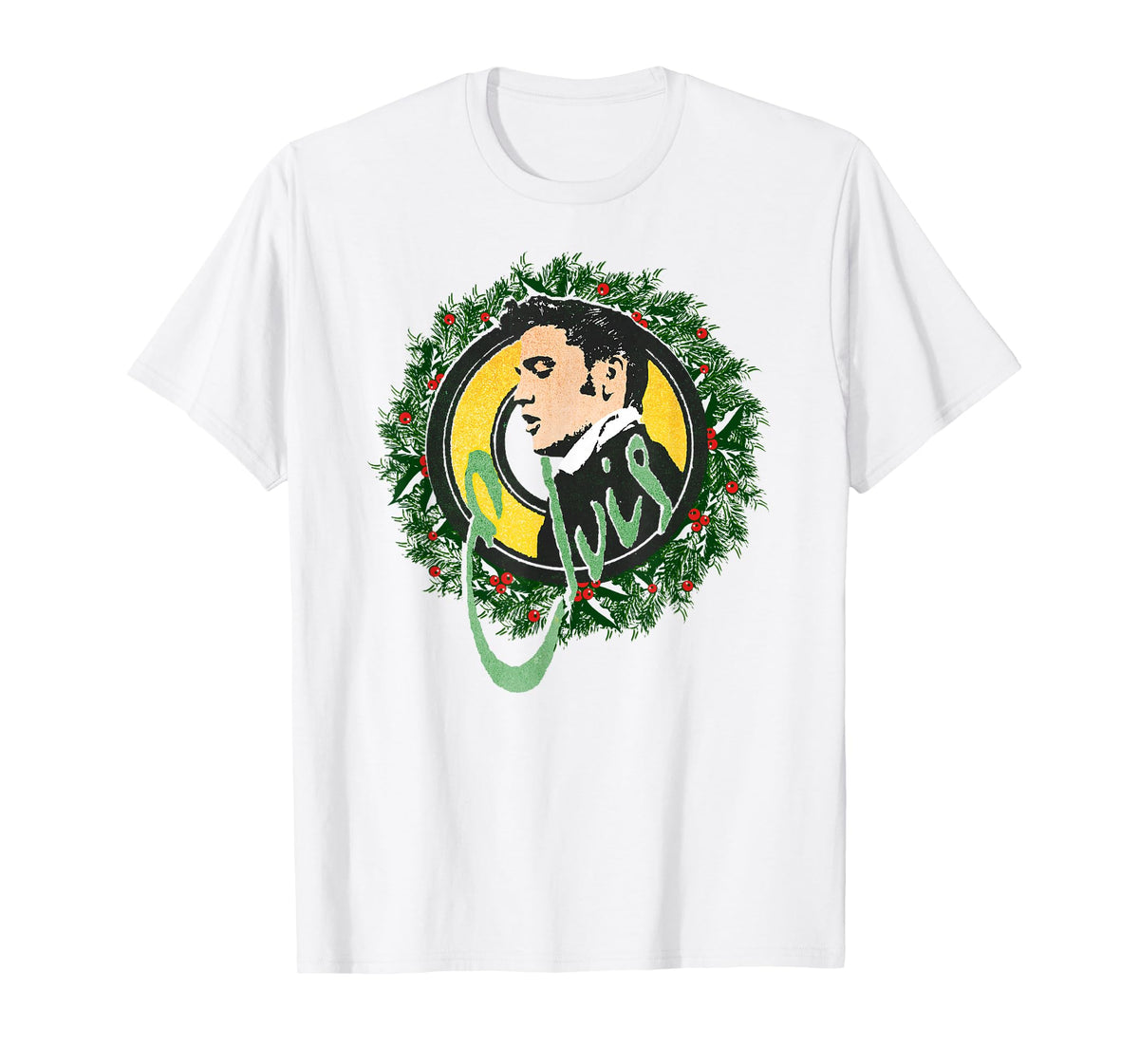 Elvis Presley Official Elvis Christmas Wreath T-Shirt