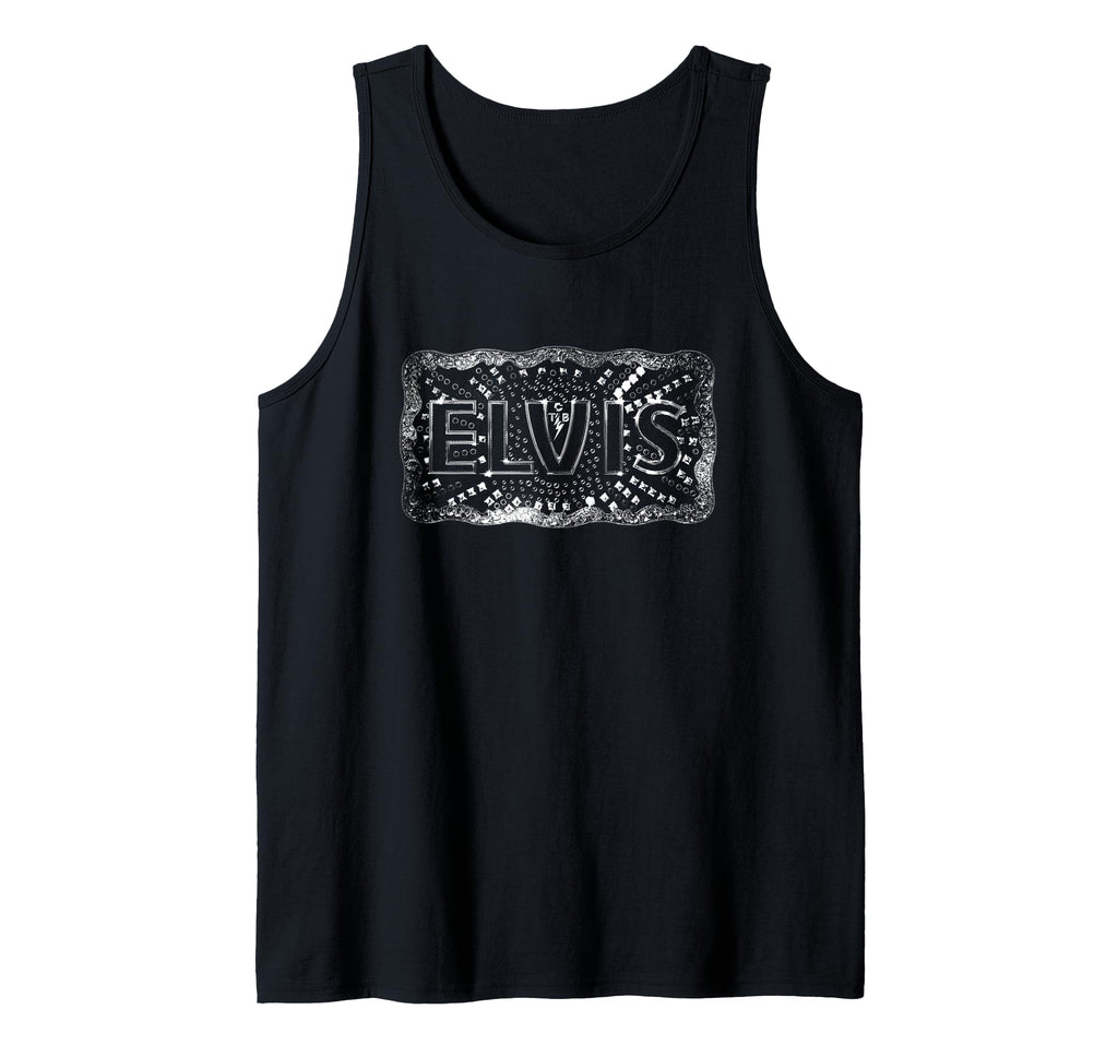 Elvis White Buckle Logo Tank Top
