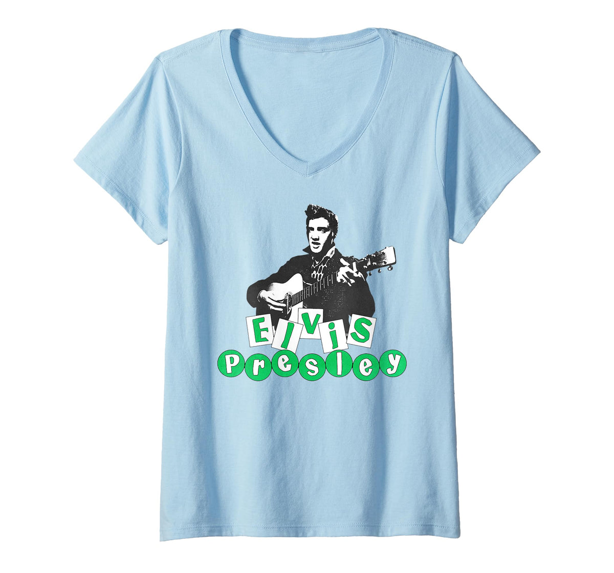 Womens Elvis Presley Official Blocks V-Neck T-Shirt