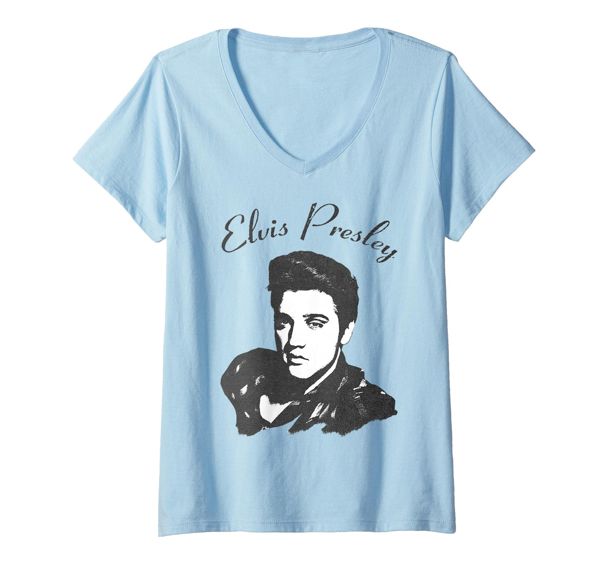 Womens Elvis Presley Official Script V-Neck T-Shirt