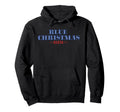 Blue Christmas Flake Filled Pullover Hoodie