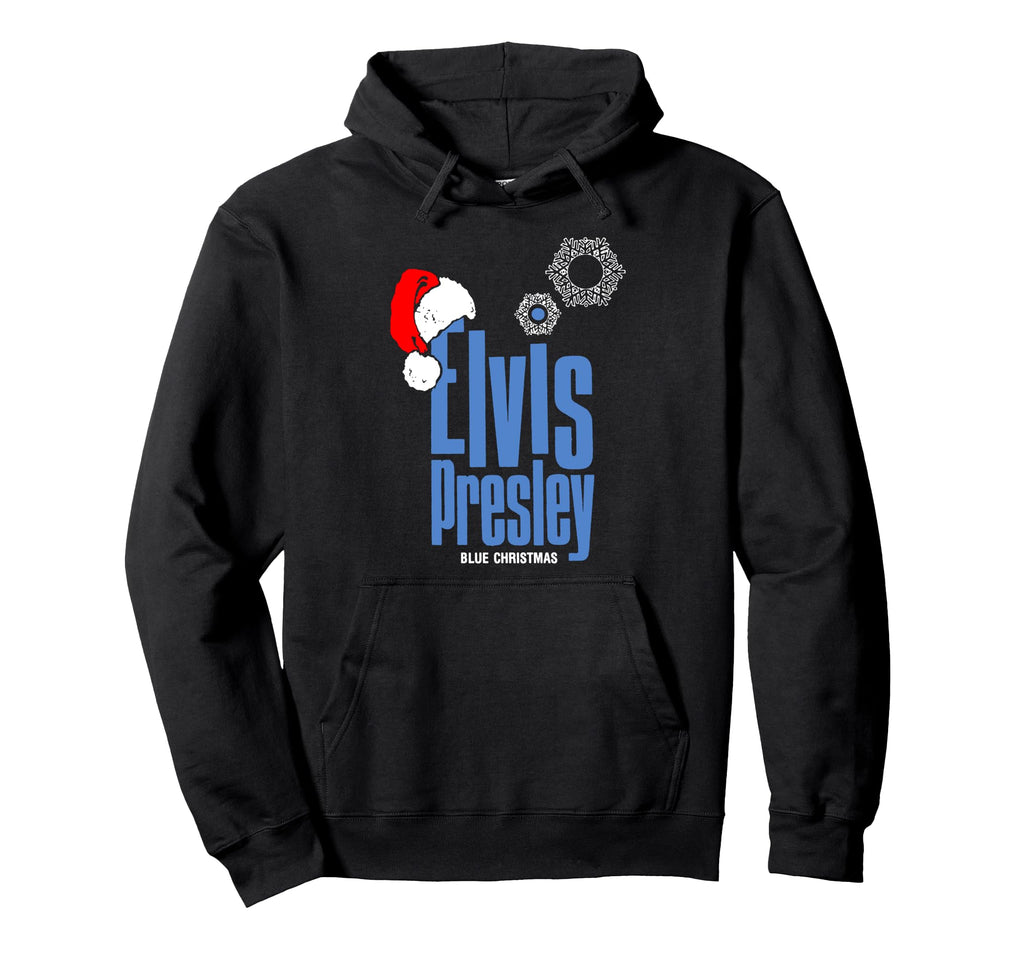 Blue Christmas Santa Hat Pullover Hoodie
